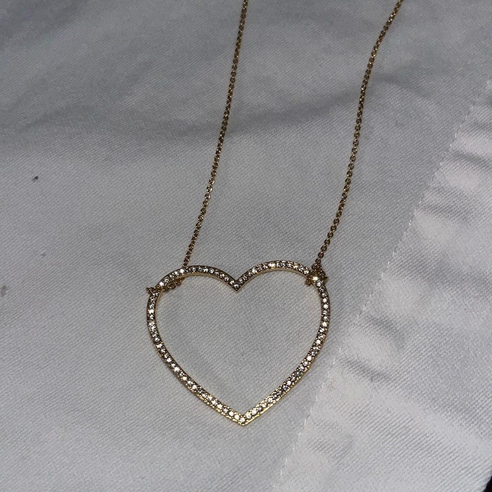 Valentine’s sale!! Adjustable Large Crystal Heart Necklace